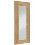 Internal Oak Fully-Glazed FD30 Fire Door with Clear Glass - Unfinished - 2040 x 726 x 44mm - Palermo Premium - XL Joinery