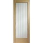 Internal Oak P10 FD30 Fire Door with Clear Etched Glass - Pre-Finished - 1981 x 762 x 44mm - Suffolk Premium - XL Joinery