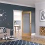 Internal Oak Fully-Glazed Cottage FD30 Fire Door with Clear Etched Glass - Unfinished - 2040 x 826 x 44mm - Suffolk Premium - XL Joinery