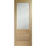 Internal Oak Half-Glazed Cottage FD30 Fire Door with Clear Etched Glass - Unfinished - 1981 x 686 x 44mm - Suffolk Premium - XL Joinery