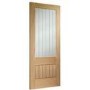 Internal Oak Half-Glazed Cottage FD30 Fire Door with Clear Etched Glass - Unfinished - 1981 x 686 x 44mm - Suffolk Premium - XL Joinery