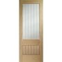Internal Oak Half-Glazed Cottage FD30 Fire Door with Clear Etched Glass - Unfinished - 2040 x 826 x 44mm - Suffolk Premium - XL Joinery