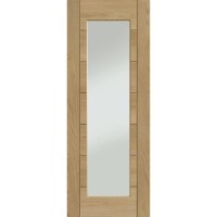 Internal Oak Fully-Glazed Door with Clear Glass - Pre-Finished - 1981 x 762 x 35mm - Palermo Premium - XL Joinery