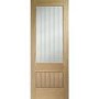 Internal Oak Half-Glazed Cottage Door with Clear Etched Glass - Pre-Finished - 1981 x 762 x 35mm - Suffolk Premium - XL Joinery