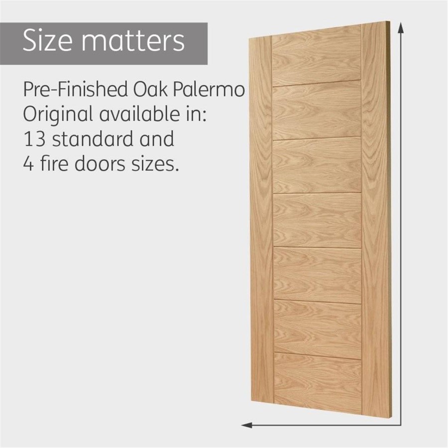 Internal Oak Door - Pre-Finished - 2040 x 526 x 40mm - Palermo Premium - XL Joinery