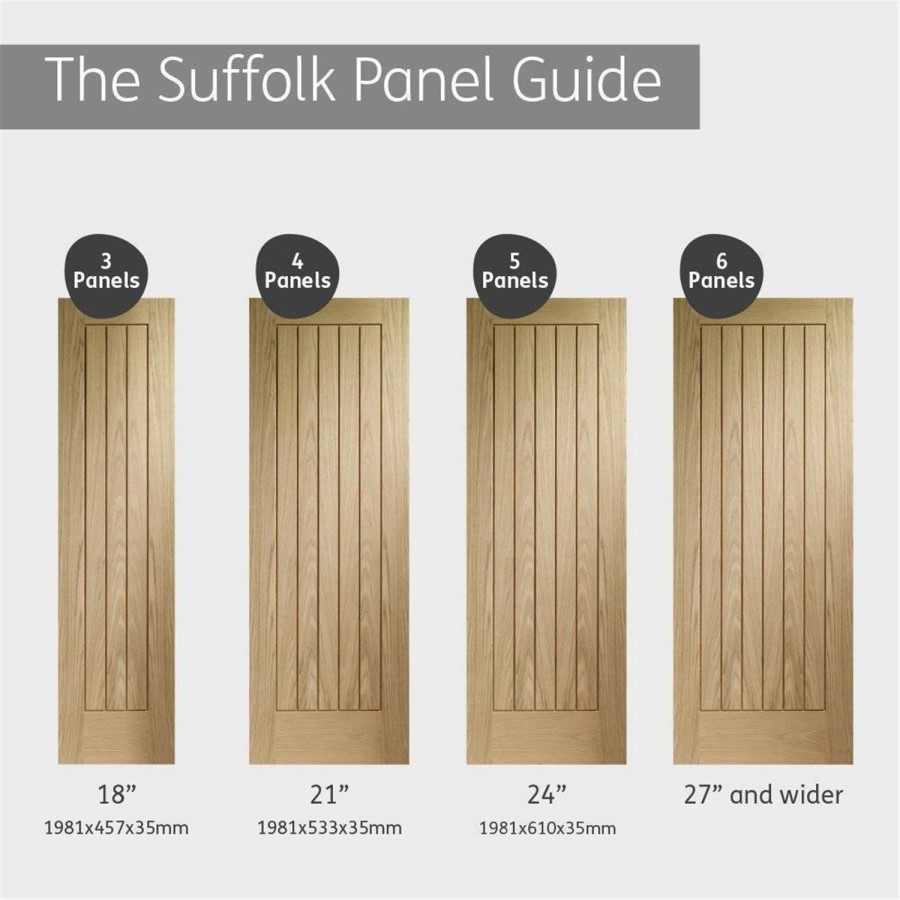 Internal Oak Cottage Door - Pre-Finished - 1981 x 838 x 35mm - Suffolk Premium - XL Joinery