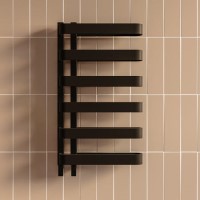 Black Designer Curved Towel Radiator 850 x 500mm – Ordos