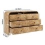 Light Burl Wood Effect 6 Drawer Chest of Drawers - Oriana