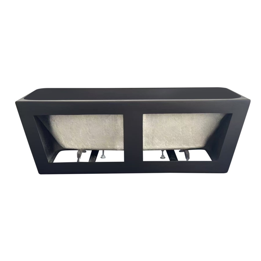 Matt Black Freestanding Double Ended Back to Wall Bath 1700 x 740mm - Oslo