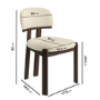 Set of 2 Walnut and Cream Upholstered Dining Chairs - Otto