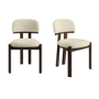 Set of 2 Walnut and Cream Upholstered Dining Chairs - Otto