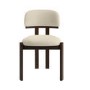 Set of 2 Walnut and Cream Upholstered Dining Chairs - Otto