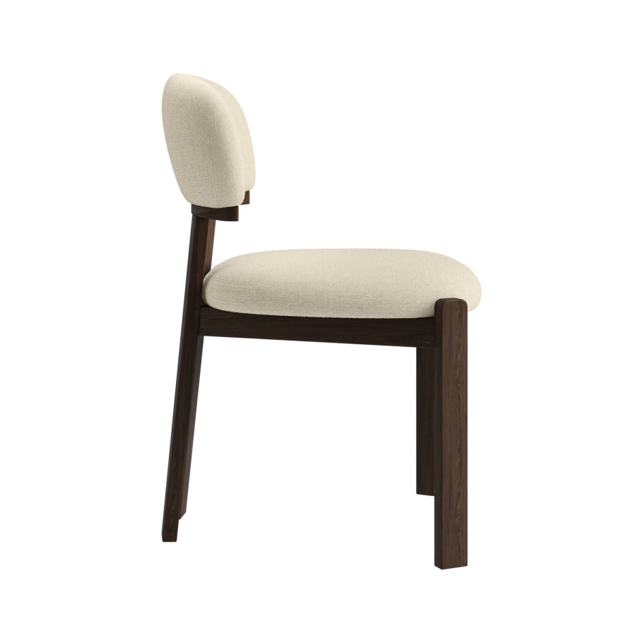 Round Walnut Drop Leaf Dining Table Set with 2 Cream Upholstered Chairs - Seats 2 - Carson