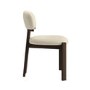 Set of 4 Walnut and Cream Upholstered Dining Chairs - Otto