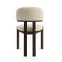 Set of 4 Walnut and Cream Upholstered Dining Chairs - Otto