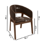 Set of 2 Walnut & Brown Velvet Curved Dining Chairs - Owen