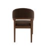 Set of 2 Walnut & Brown Velvet Curved Dining Chairs - Owen