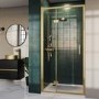 1000mm Brushed Brass Hinged Door Shower Enclosure 8mm Glass - Pavo