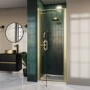 900mm Brushed Brass Hinged Door Shower Enclosure 8mm Glass - Pavo