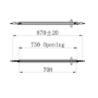 900mm Brushed Brass Hinged Door Shower Enclosure 8mm Glass - Pavo