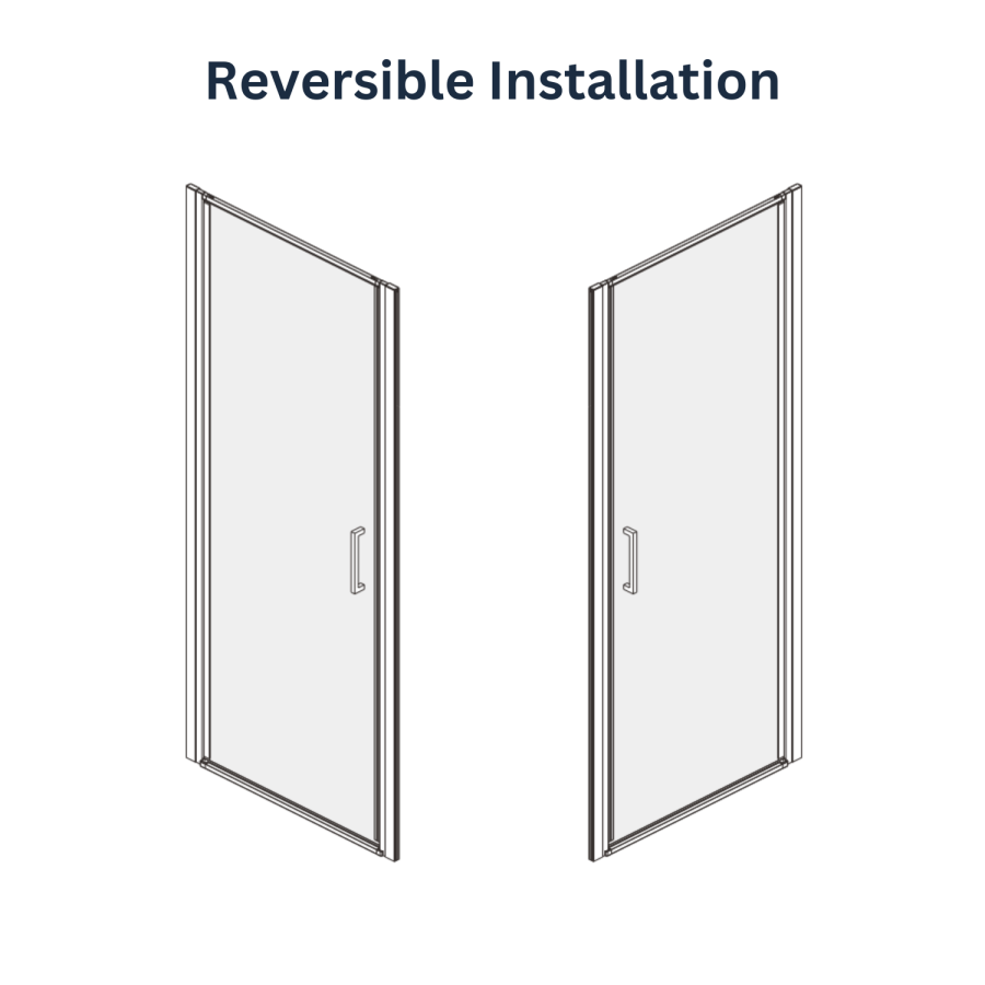 900mm Brushed Brass Hinged Door Shower Enclosure 8mm Glass - Pavo
