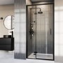 1000mm Black Hinged Door Shower Enclosure 8mm Glass - Pavo