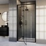 1000mm Black Hinged Door Shower Enclosure 8mm Glass - Pavo