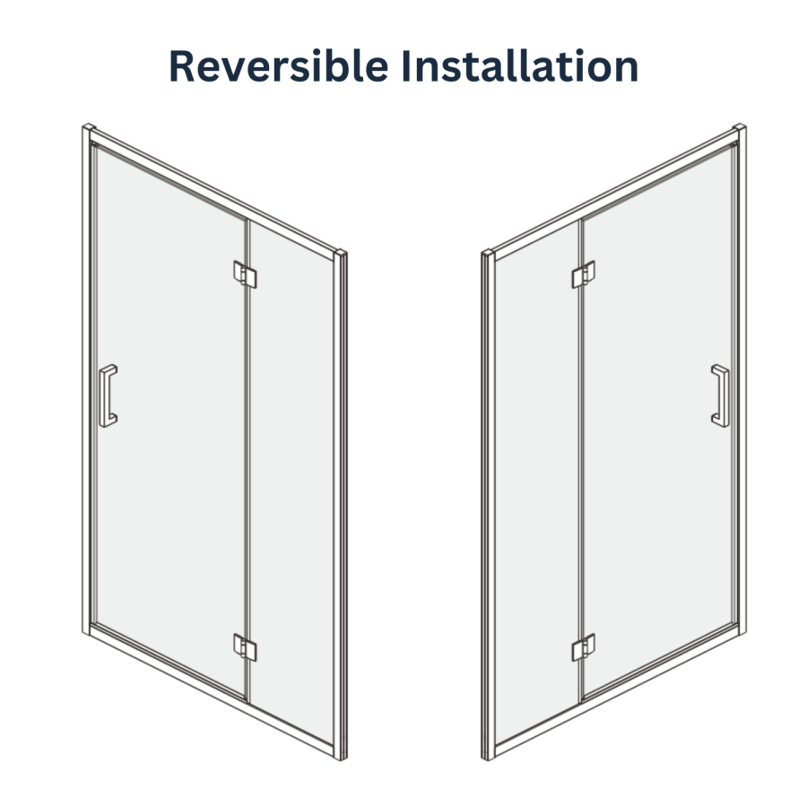 1000mm Black Hinged Door Shower Enclosure 8mm Glass - Pavo