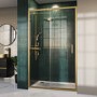 1000mm Brushed Brass Sliding Door Shower Enclosure 8mm Glass - Pavo