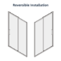 1000mm Brushed Brass Sliding Door Shower Enclosure 8mm Glass - Pavo