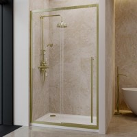 1200mm Black Sliding Door Shower Enclosure 8mm Glass with Extended Handle - Pavo