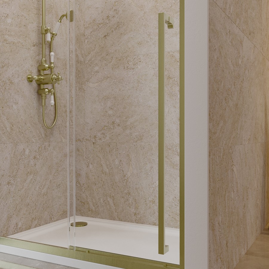 1200mm Black Sliding Door Shower Enclosure 8mm Glass with Extended Handle - Pavo