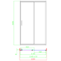 1200mm Gunmetal Grey Grey Sliding Door Shower Enclosure 8mm Glass - Pavo