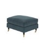 Large Blue Velvet Footstool - Payton