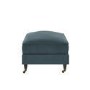 Large Blue Velvet Footstool - Payton