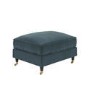 Large Blue Velvet Footstool - Payton