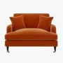 Orange Velvet Love Seat - Payton