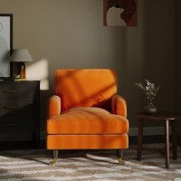 Orange Velvet Armchair - Payton