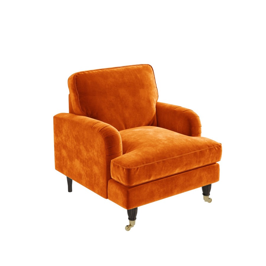 ALMOST PERFECT - Orange Velvet Armchair - Payton