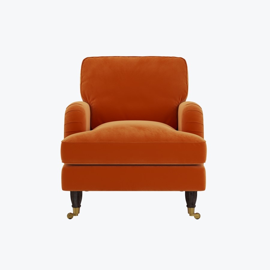 Orange Velvet Armchair - Payton