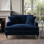 ALMOST PERFECT - Payton Dark Navy Velvet Loveseat