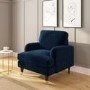 ONLY OPENED - Navy Blue Velvet Armchair - Payton