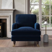 ALMOST PERFECT - Payton Dark Navy Velvet Armchair