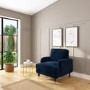 ONLY OPENED - Navy Blue Velvet Armchair - Payton