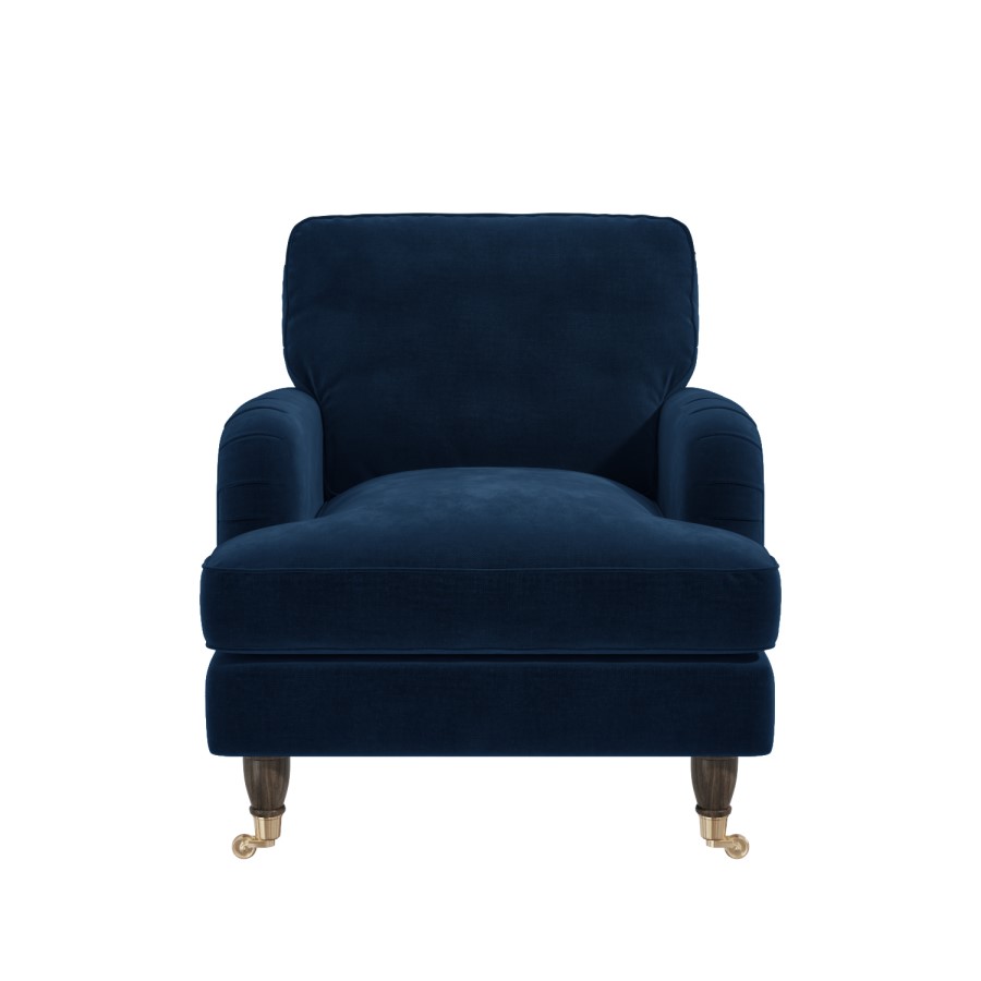 ONLY OPENED - Navy Blue Velvet Armchair - Payton