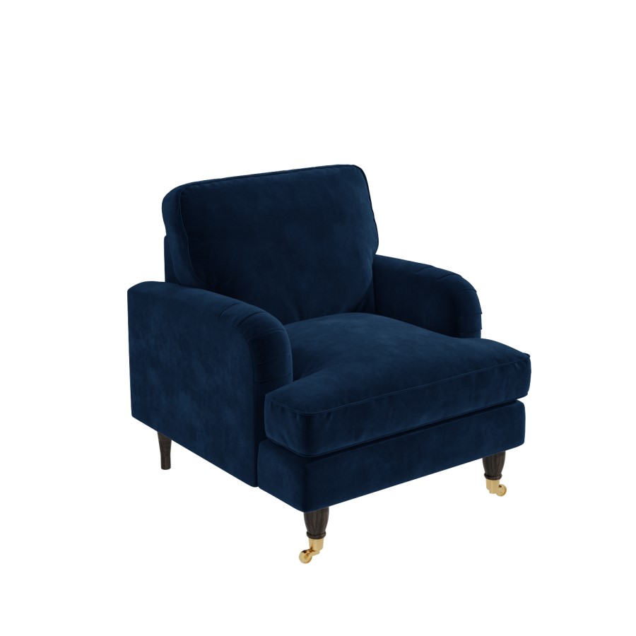 ALMOST PERFECT - Payton Dark Navy Velvet Armchair