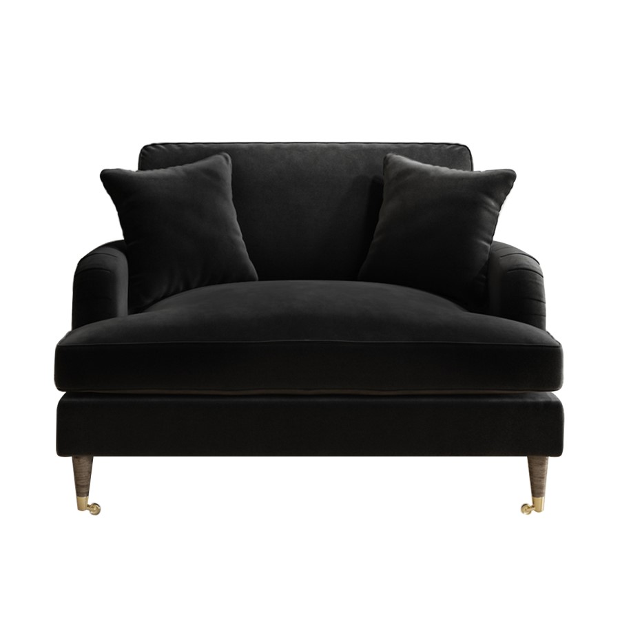 ALMOST PERFECT - Black Velvet Loveseat - Payton