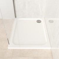 1000x800mm Rectangular 45mm White Stone Resin Shower Tray – Pearl