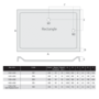 1400x900mm Rectangular 45mm Black Stone Resin Shower Tray – Pearl