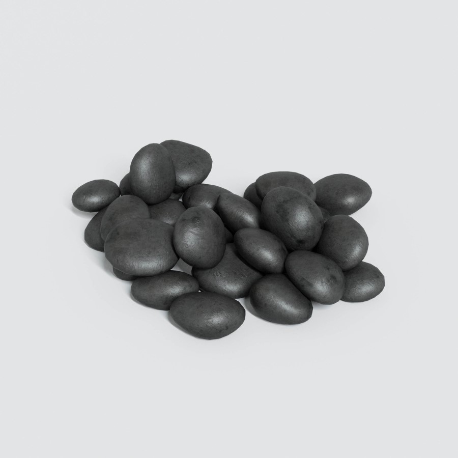 ONLY OPENED - Black Decorative Stone Pebbles for Amberglo Fire